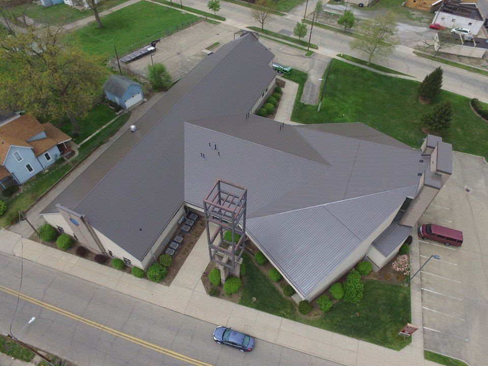 Steel Master Roofing install: elkhart - Commercial - burnished slate