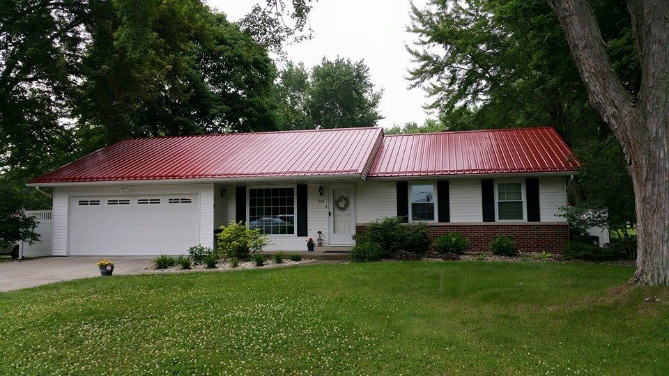 Steel Master Roofing install: goshen - Commercial - regal red