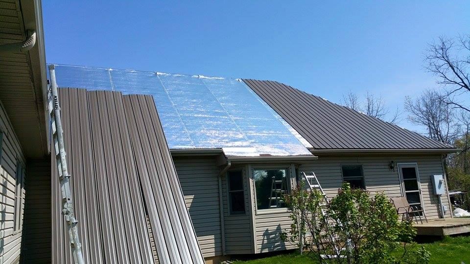 Steel Master Roofing install: huntington - Install Progress - burnished slate