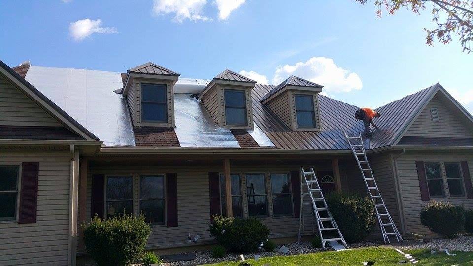 Steel Master Roofing install: huntington - Install Progress - burnished slate