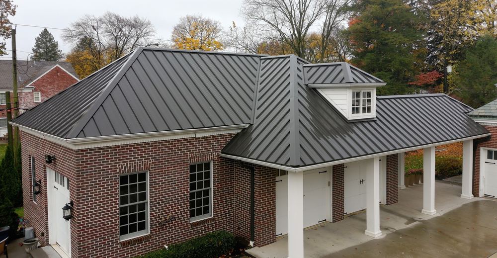 Steel Master Roofing install: Standing Seam - burnished slate