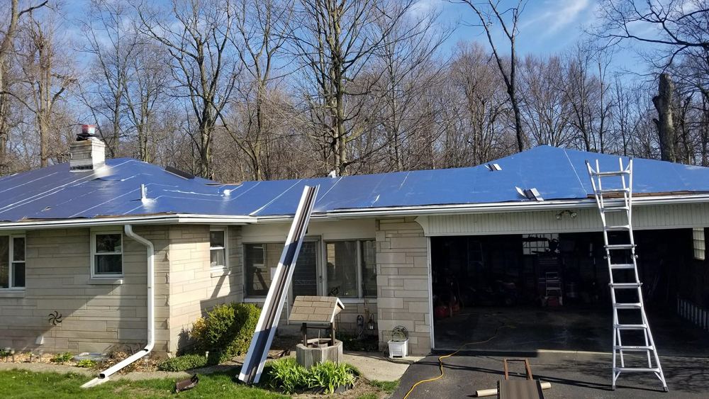 Steel Master Roofing install: Install Progress - burnished slate