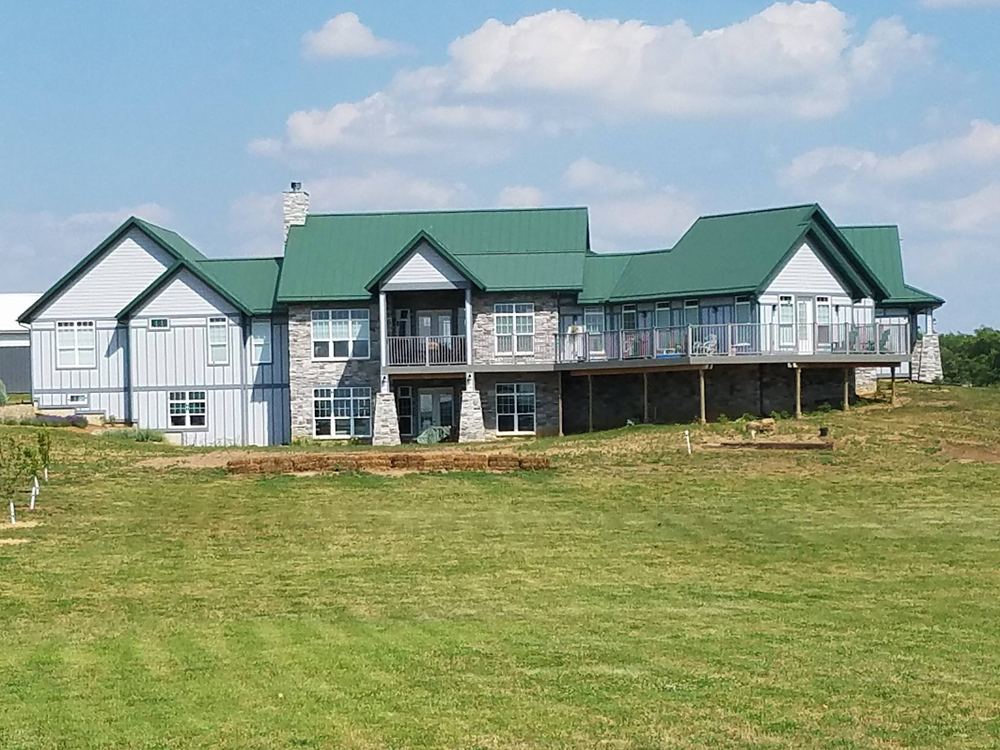 Steel Master Roofing install: Install Progress - forest green