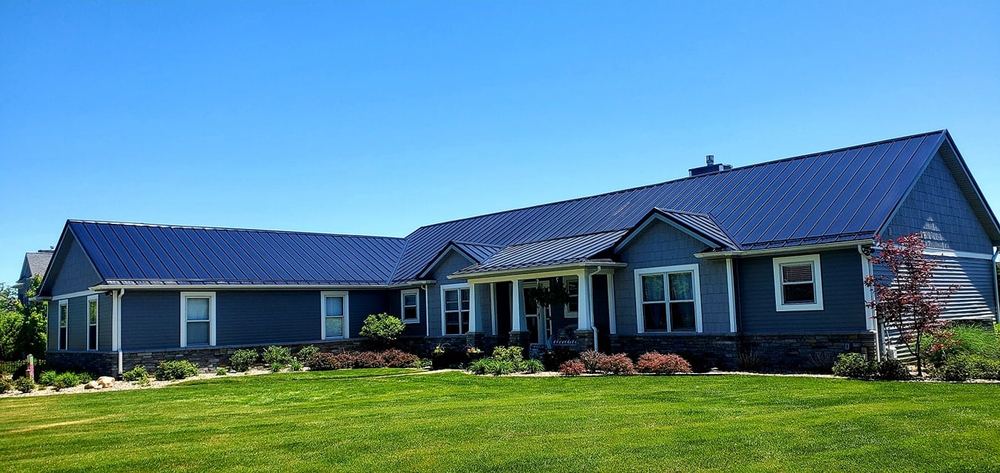 Steel Master Roofing install: Standing Seam - coal black