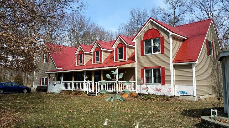 Steel Master Roofing install: Michiana - Standing Seam - Regal Red